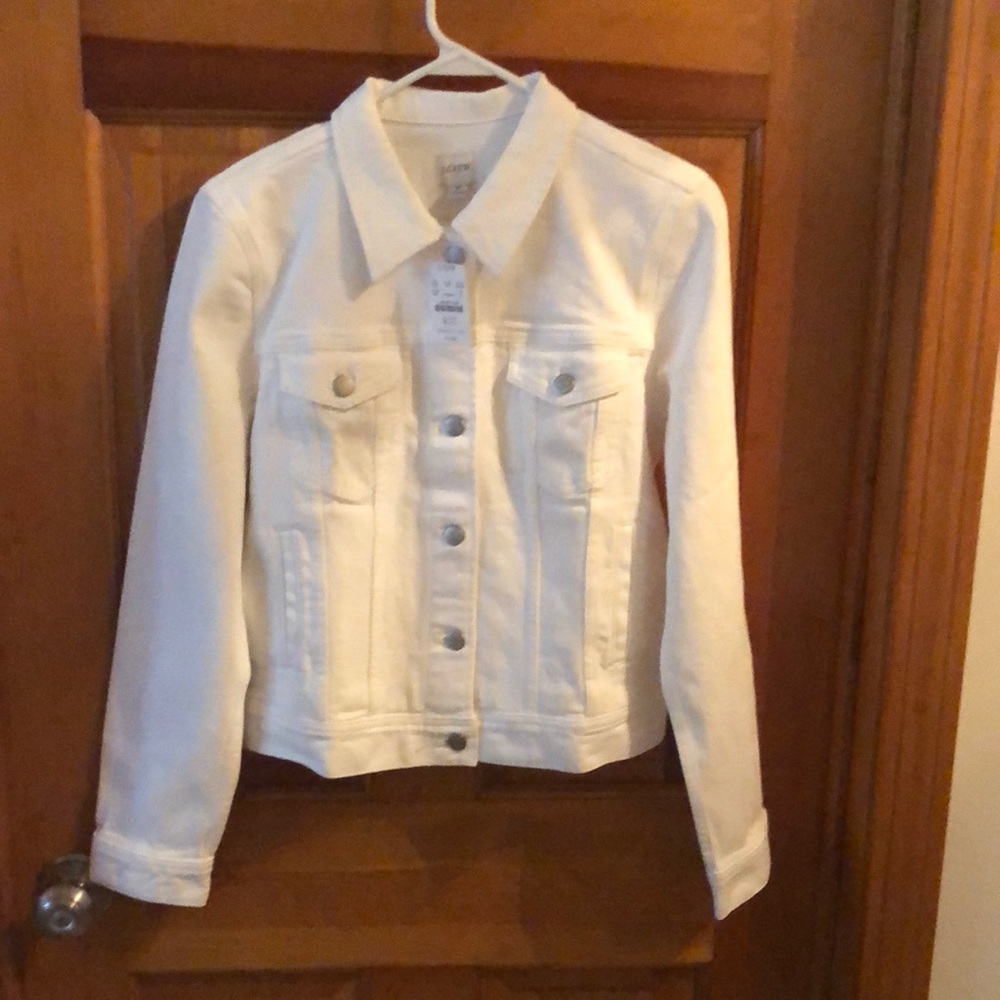 NWT J. Crew White Jean Jacket